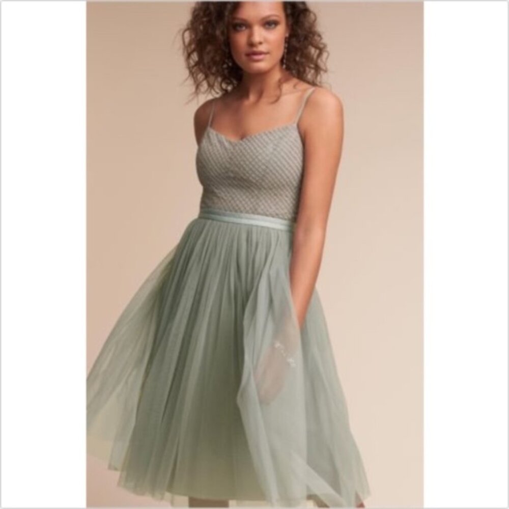 BHLDN NEEDLE & THREAD SAGE COPPELIA DRESS NWOT Size 4